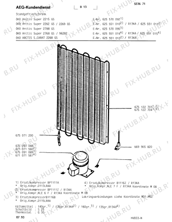 Взрыв-схема холодильника Aeg ARC96282 - Схема узла Freezer cooling system